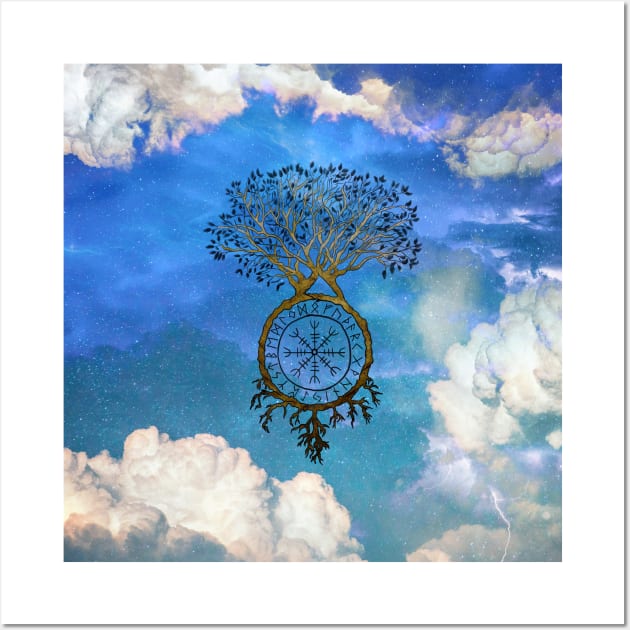 Viking Tree of Life with Aegishjalmur Wall Art by SnugglyTh3Raven